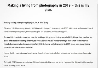 Making a living from photography in 2019