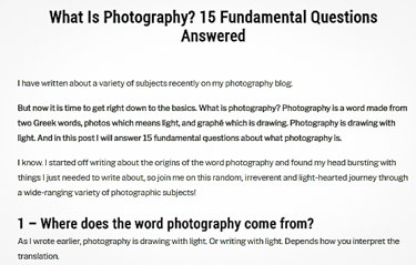 What is photography?