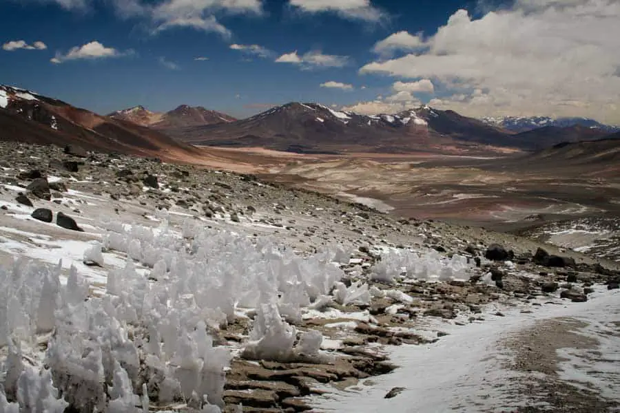 Natural ice wonders in the mountains of Chile