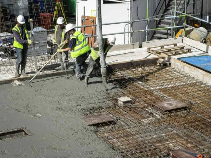 Concrete pour for a first floor slab