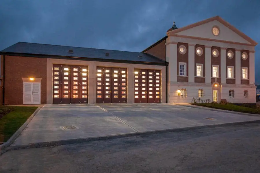 Dorchester Fire Station at night by Rick McEvoy
