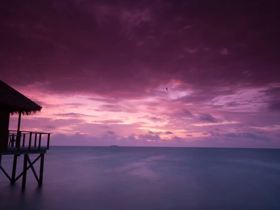 Stunning Maldives sunset on Meeru Island