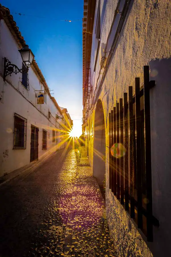 Sunrise in the streets of Altea Spain