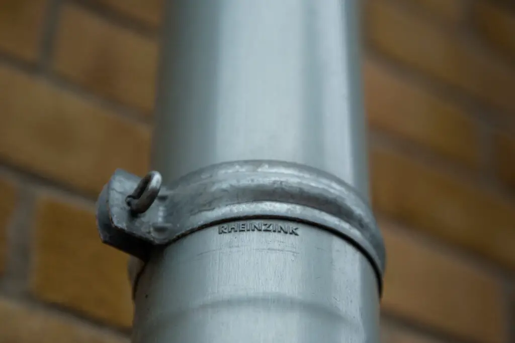 Rheinzink rainwater pipe - architectural detailing at the newly constructed Bournemouth Police Station