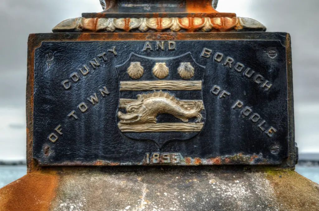 31 - Lighting column base plaque, Sandbanks, Dorset, England